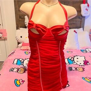 Victoria’s Secret Ruched Bling Bow Slip Dress